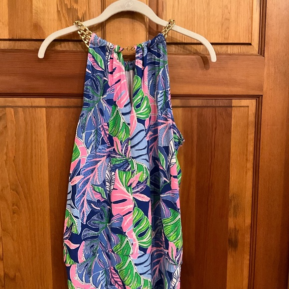 Lily Pulitzer Blue Grotto Beleaf in Yourself Halter Top Size Medium - Picture 1 of 6